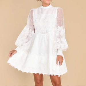 Long sleeve white dress from Red Dress Boutique